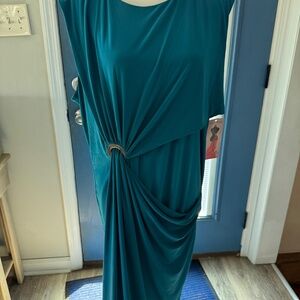 Nina Leonard Draped Front Dress